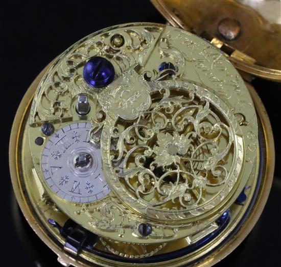 Francis Perigal, London, a George III gold embossed triple-cased pocket watch, No. 623, with leather-covered outer case